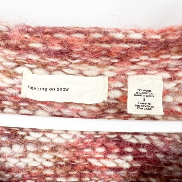 ✅ ANTHROPOLOGIE SLEEPING ON SNOW RUST/CREAM WOOL SWEATER/TOP SIZE SMALL - Picture 2 of 6